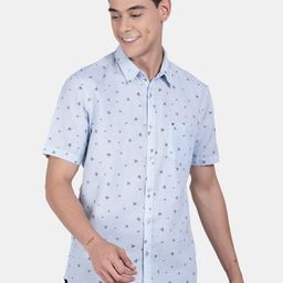 t-base Men Blue Standard Printed Casual Shirt-66
