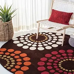 Safiya Carpet Brown Floral Hand-Tufted Woollen Carpets-12
