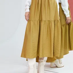 Koton High-Low Hemline Tiered Midi Skirt-image-14