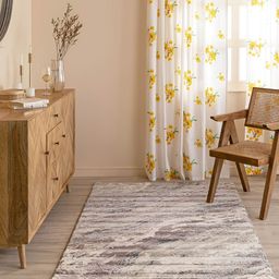 Sapana Carpet-Mats Beige & Grey Abstract Printed Anti-Skid Woollen Carpet-14
