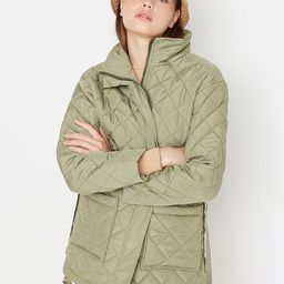 Trendyol Women Green Quilted Jacket-image-46