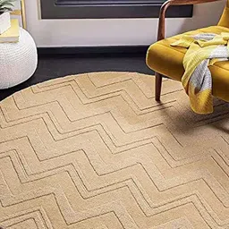 Safiya Carpet Beige Geometric Hand-Tufted Woollen Carpet-image-79