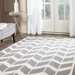 Safiya Carpet Grey & White Geometric Woollen Carpets-image-80