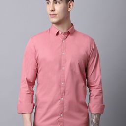Majestic Man Men Pink Slim Fit Pure Cotton Casual Shirt-image-88