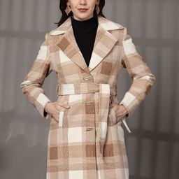 Juelle Women Checked Checked Single-Breasted Overcoat-image-29