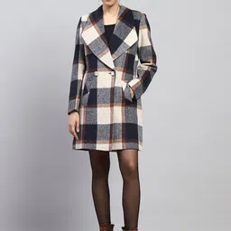 Monte Carlo Women Notched Lapel Full Sleeve Overcoat-image-10
