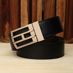Kastner Men Brown & Black Textured Reversible Formal Belt-image-69