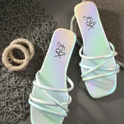 Zebba Tissaia Printed Open Toe Flats-image-67