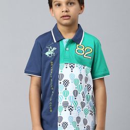 Beverly Hills Polo Club Boys Colourblocked Polo Collar Pure Cotton T-Shirt-image-73