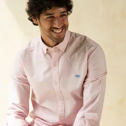 Andamen Men Pink Classic Casual Shirt-image-14
