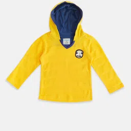 Pantaloons Baby Boys Mustard Solid Hooded  T-shirt-picture-36