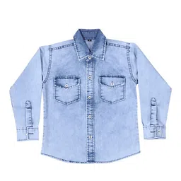 CREMLIN CLOTHING Boys Blue Regular Fit Faded Casual Shirt-image-51