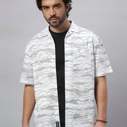 Roadster Relaxed Printed Spread Collar Pure Cotton Short-Sleeves Shirt-picture-32