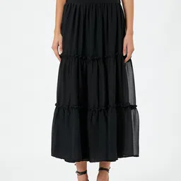 Koton Tiered Flared Midi Skirt-image-55
