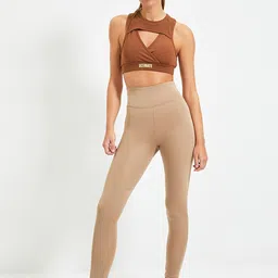 Trendyol Women Camel Brown Solid Tights-image-42