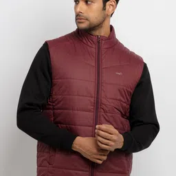 Status Quo Men Maroon Sleeveless Padded Jacket-image-72