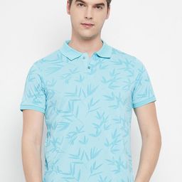 OGEN Floral Printed Polo Collar Short Sleeves Cotton Casual T-Shirt-image-30