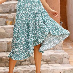 StyleCast Printed Cotton Tiered Midi Skirts-image-35
