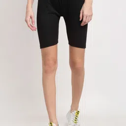 Miaz Lifestyle Women Black Skinny Fit Sports Shorts-picture-33