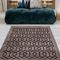 Saral Home Brown Geometric Printed Cotton Handcrafted Carpet-13