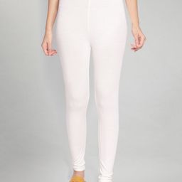 elleven Women White Solid Churidar Length Leggings-image-56