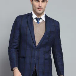 Monte Carlo Men Checked Single-Breasted Blazer-picture-48
