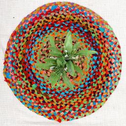 Art Avenue Flat Green & Red Braided Round Jute Rug-image-74