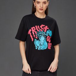 BAESD Round Neck Typography Printed Regular Oversized Cotton T-Shirt-image-36