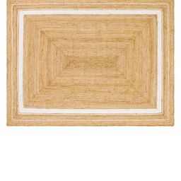 Art Avenue Lenard Brown & White Braided Jute Rectangular Rug-image-93