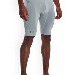 UNDER ARMOUR Men Brand Logo Printed RUSH SmartForm Long Skinny-Fit Sports Shorts-image-45