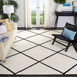 IMRA CARPET Beige Geometric Handmade Woollen Carpet-image-45