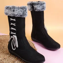 SAPATOS Women Faux Fur Trim Winter Boots-image-54