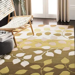 Safiya Carpet Brown & Peach Floral Woollen Carpets-image-11