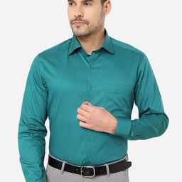 METAL Slim Fit Spread Collar Cotton Formal Shirt-image-87