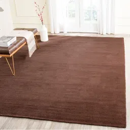 IMRA CARPET Brown Solid Handmade Woollen Carpet-image-83