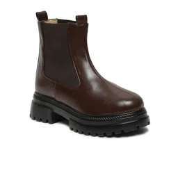 VALIOSAA Women Mid Top Platform-Heeled Chelsea Boots-21