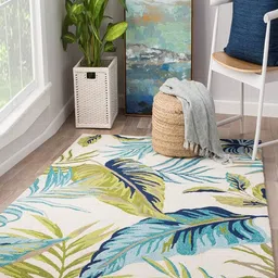 Safiya Carpet White & Blue Floral Woollen Carpet-image-73
