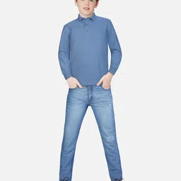 Gini and Jony Boys Solid Cotton Polo Collar T-Shirt-image-15