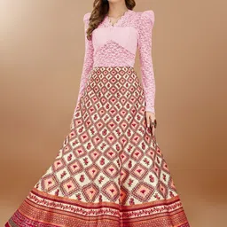 SAPTRANGI Printed Flared Maxi Skirts-37