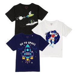 Wear Your Mind Boys Black & Navy Blue Pack of 3 Printed T-shirt-picture-8