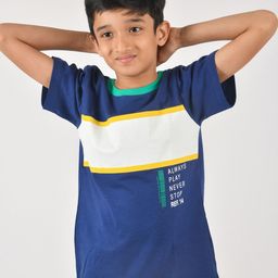 TALES & STORIES Boys Navy Blue Extended Sleeves T-shirt-image-103