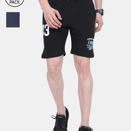 ARDEUR Men Black Pack of 2 Printed Training or Gym Regular Shorts-image-69