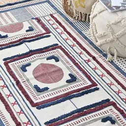 Art Avenue Blue & Brown Printed Cotton Carpet-image-53