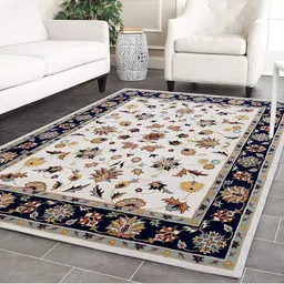 IMRA CARPET Beige Ethnic Motifs Woollen Carpet-image-36