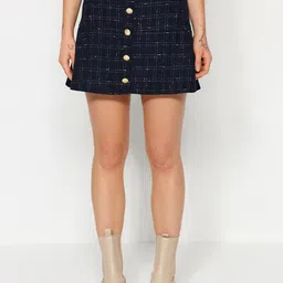Trendyol Checked Pencil Mini Skirt-image-20