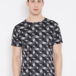 JUMP USA Geometric Print Round Neck Yoga T-shirt-image-19