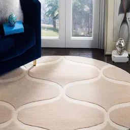 Safiya Carpet Beige Ethnic Motifs Hand-Tufted Woollen Carpets-image-99