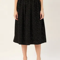 Sera Polka Dots Printed Midi Flared  Skirt-picture-55