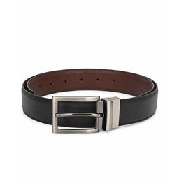 thickskin Men Black PU Textured Reversible Belt-image-95