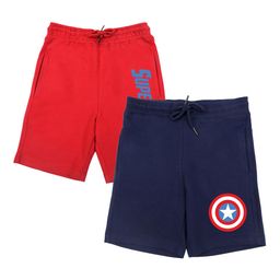 Marvel by Wear Your Mind Boys Pack of 2 Navy Blue & Red Character Print Shorts-image-40